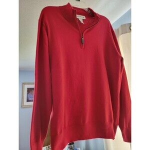 Mens Orvis Quarter Zip Pullover Size M Red